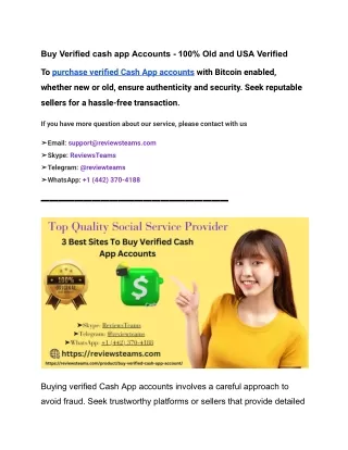 Buy Verified cash app Accounts - 100% Old and USA Verified (1)