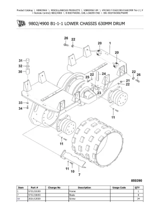 JCB VM1500 F Tier 2 VIBROMAX Parts Catalogue Manual (Serial Number 01601300-01601999)