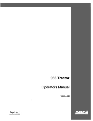 Case IH 966 Tractor Operator’s Manual Instant Download (Publication No.1082944R1)