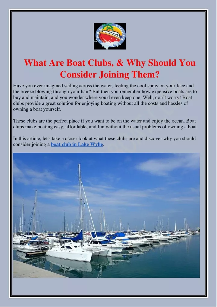 what are boat clubs why should you consider