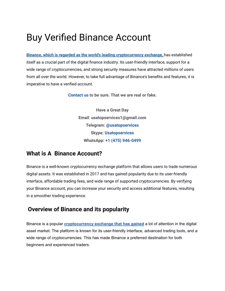 buy verified binance account