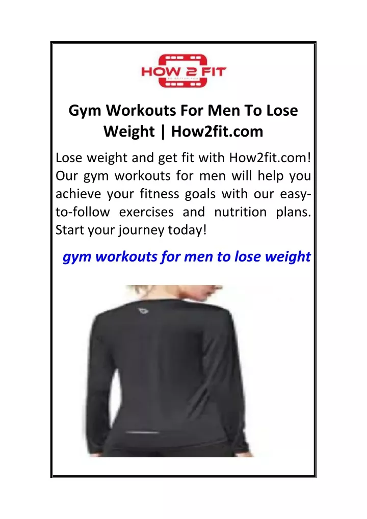 gym workouts for men to lose weight how2fit com