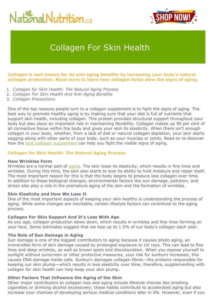 collagen for skin health