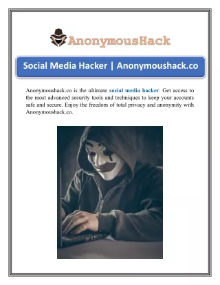 Social Media Hacker Anonymoushack.co