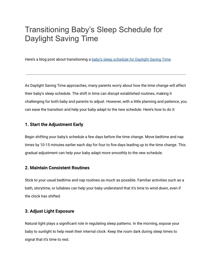 transitioning baby s sleep schedule for daylight