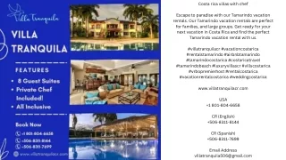 Costa rica villas with chef