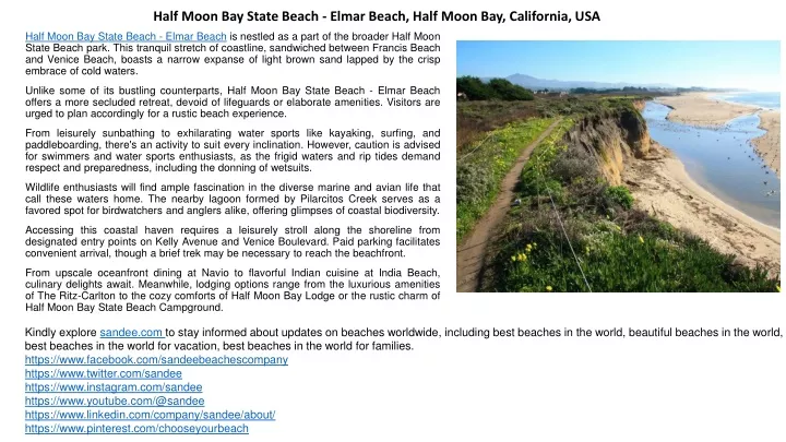 half moon bay state beach elmar beach half moon