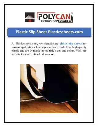 Plastic Slip Sheet Plasticssheets