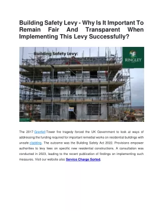 Building Safety Levy - Why Is It Important To Remain Fair And Transparent When I