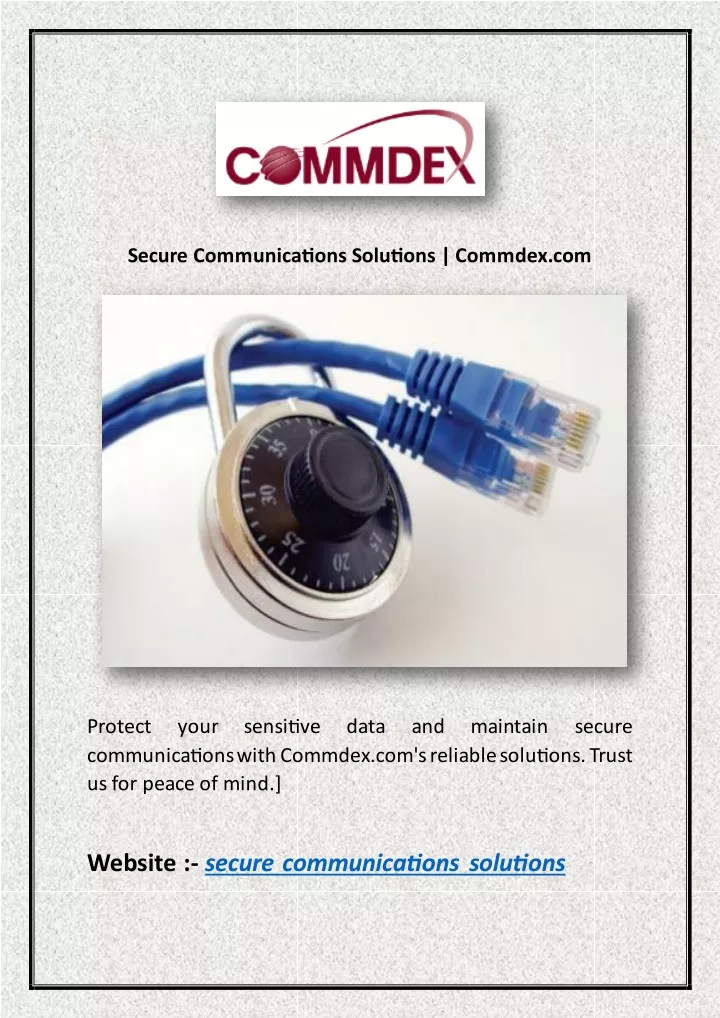 secure communications solutions commdex com