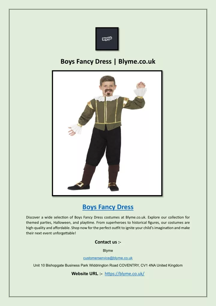 boys fancy dress blyme co uk