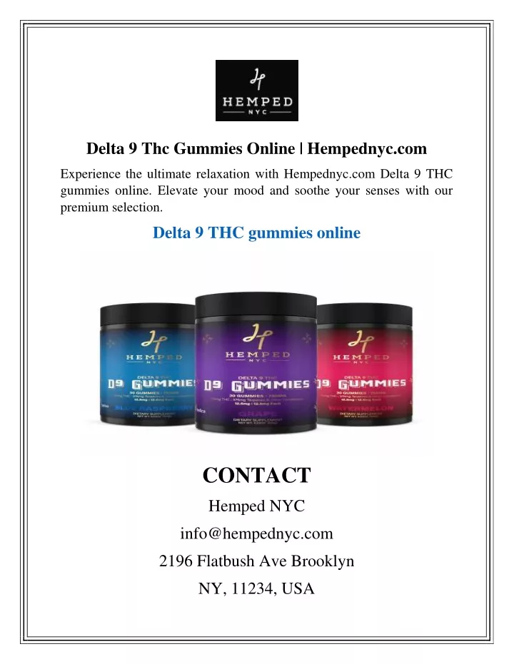 delta 9 thc gummies online hempednyc com