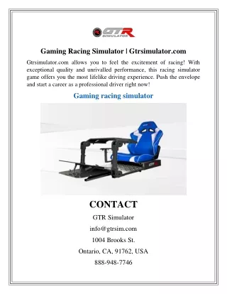 Gaming Racing Simulator  Gtrsimulator