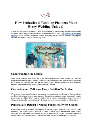 How Professional Wedding Planners Make Every Wedding Unique