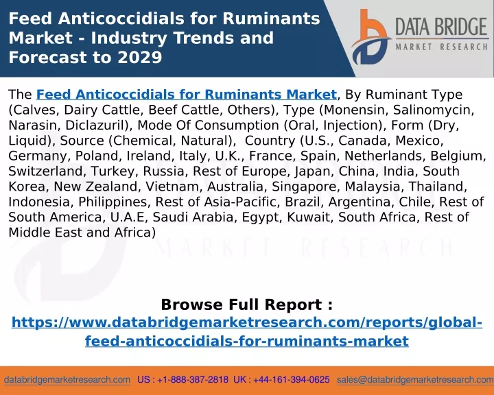 feed anticoccidials for ruminants market industry