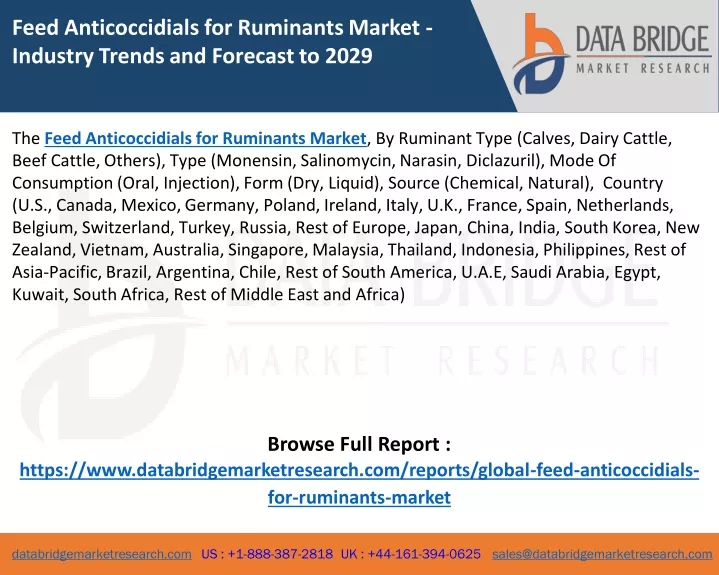 feed anticoccidials for ruminants market industry
