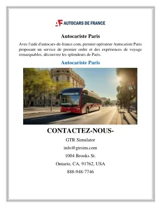Autocariste Paris