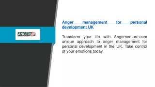 Anger Management For Personal Development Uk  Angernomore.com