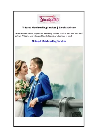 Ai Based Matchmaking Services  Simplisathi.com