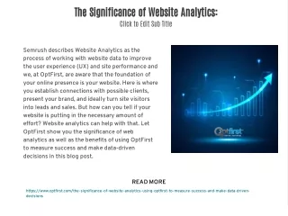 The Significance of Website Analytics