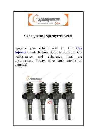 Car Injector | Speedyrecon.com