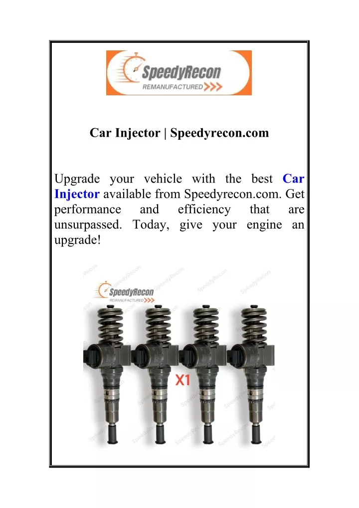 car injector speedyrecon com