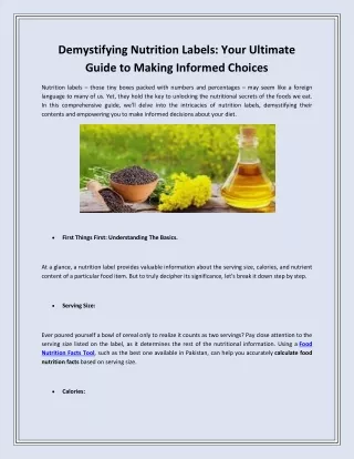 demystifying nutrition labels your ultimate guide