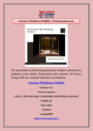 Luxury Windows Dublin | Termoexpress.ie