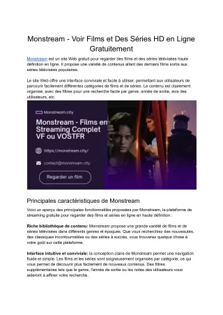 Monstream - Voir Films et Des Séries HD en Ligne Gratuitement