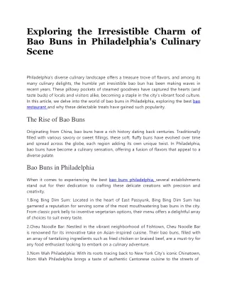 exploring the irresistible charm of bao buns in philadelphia s culinary scene