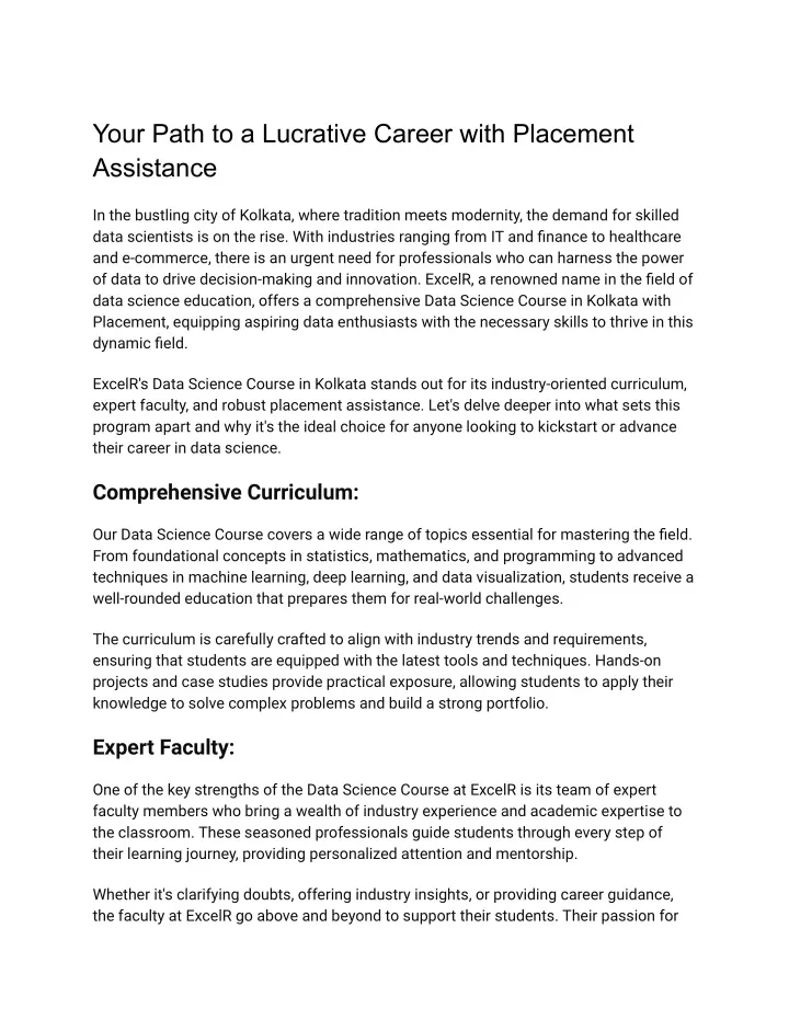 your path to a lucrative career with placement