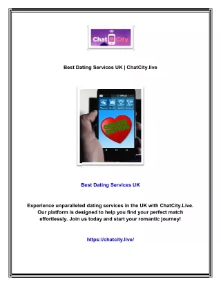 Best Dating Services UK | ChatCity.live