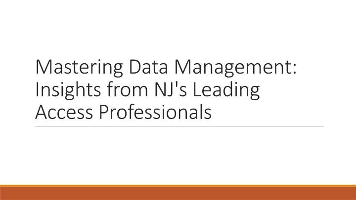 mastering data management insights from