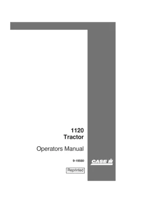 Case IH 1120 Tractor Operator’s Manual Instant Download (Publication No.9-19560)
