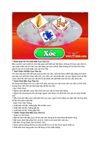 Chiến Lược Quan Sát Và Phân Tích Đối Thủ Trong Bầu Cua Tôm Cá Tại VN88 Toys