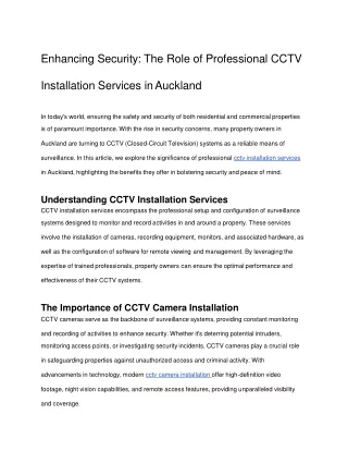 enhancing security the role of professional cctv