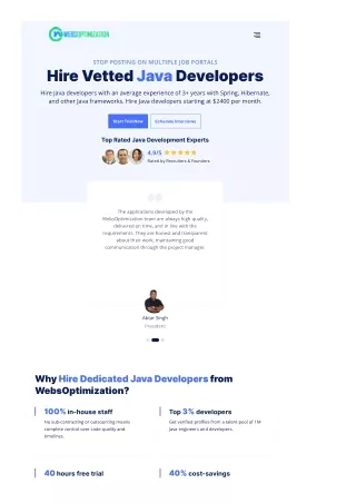 Hire Dedicated Java Developers | Hire Vetted Java Developers - WebsOptimization