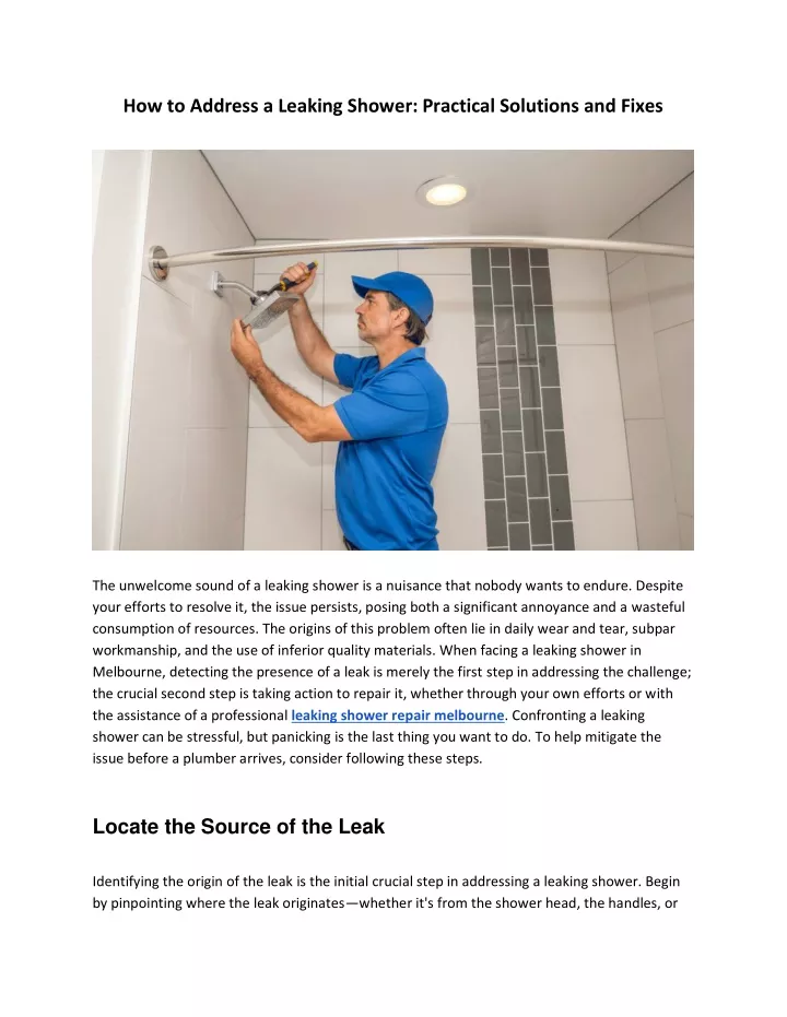 how to address a leaking shower practical