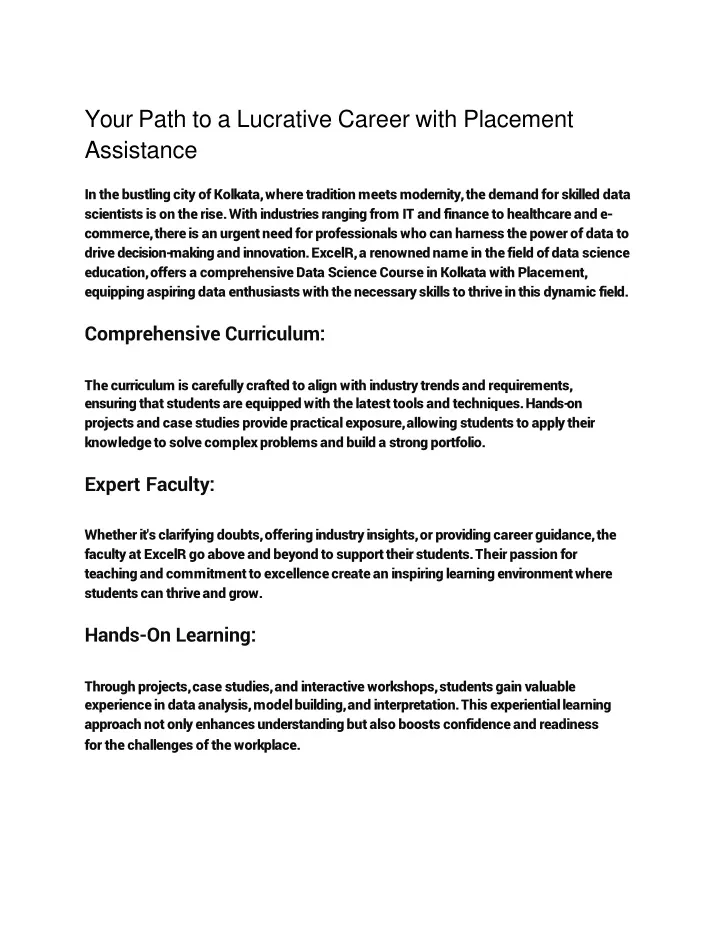 your path to a lucrative career with placement