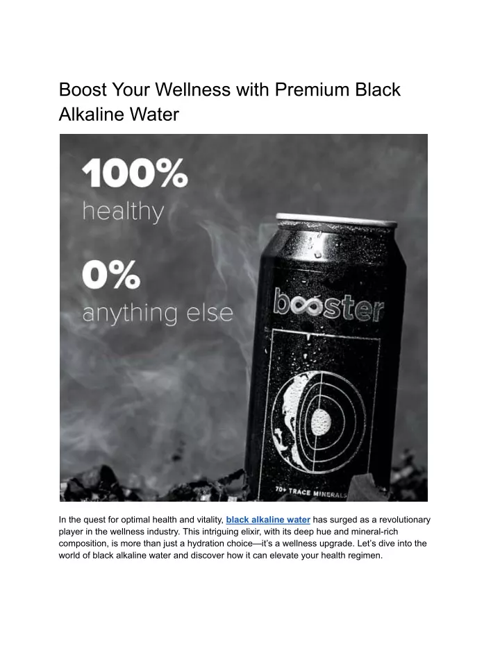 boost your wellness with premium black alkaline