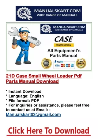 21d case small wheel loader pdf 21d case small