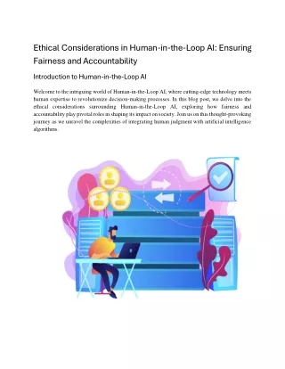 Ethical Considerations in Human-in-the-Loop AI Ensuring Fairness and Accountability