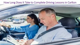 How Long Does It Take to Complete Driving Lessons in Carlton