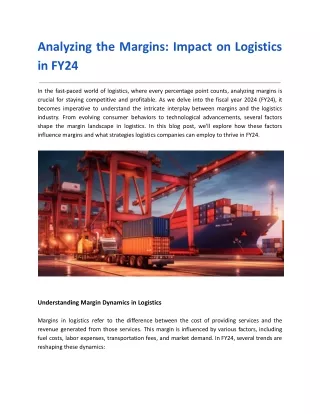 Analyzing the Margins_ Impact on Logistics in FY24