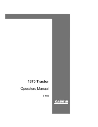 Case IH 1370 Tractor Operator’s Manual Instant Download (Publication No.9-3155)