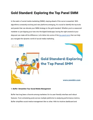 SMM Gold Standard_ Exploring the Top Panel Picks