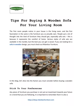 Tips for buying a wooden sofa for your living room 1