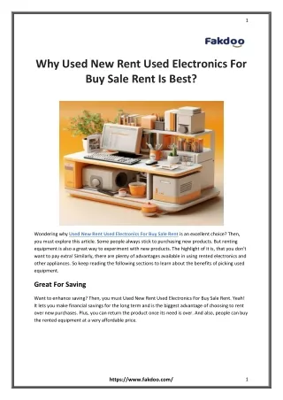 Why Used New Rent Used Electronics For Buy Sale Rent Is Best