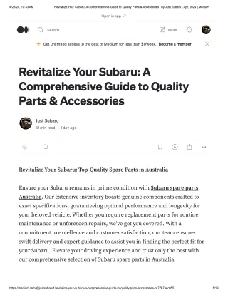 Revitalize Your Subaru_ A Comprehensive Guide to Quality Parts & Accessories