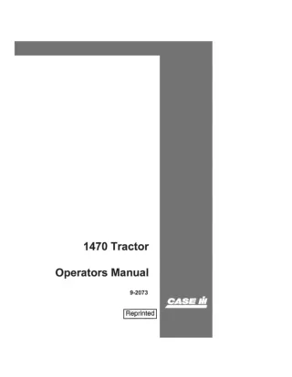 Case IH 1470 Tractor Operator’s Manual Instant Download (Publication No.9-2073)